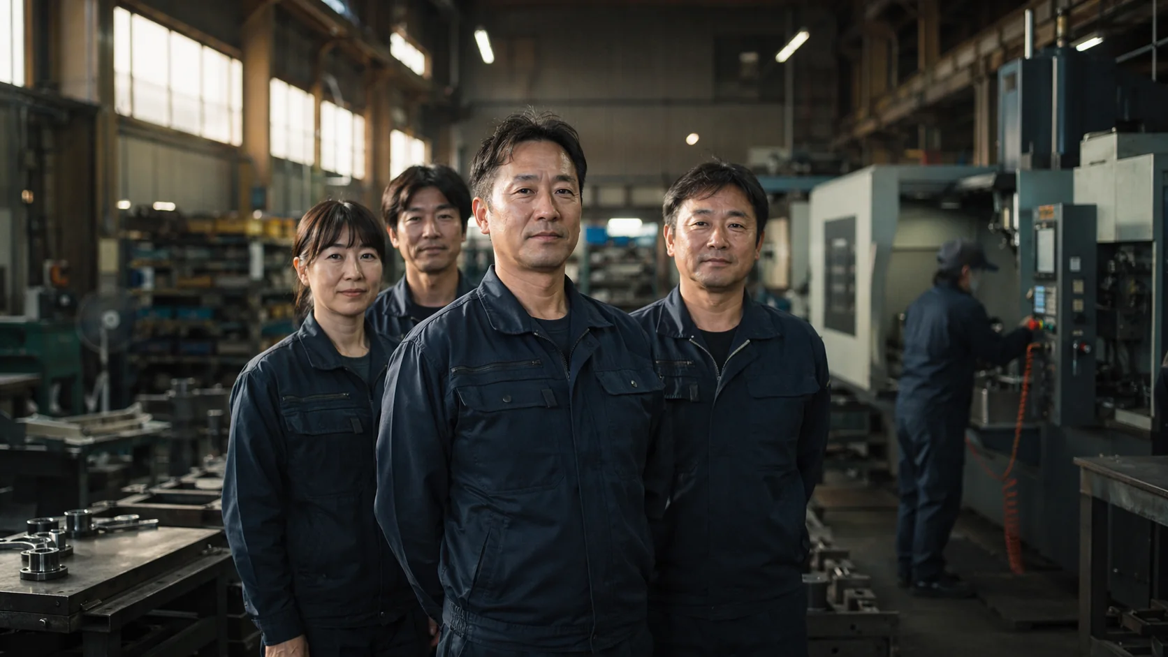菊池製作所の工場とチーム