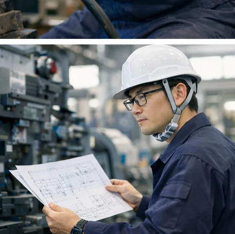 図面を確認するエンジニア